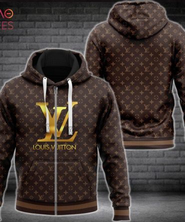 Louis Vuitton Gold Logo Luxury Hoodie Limited Edition