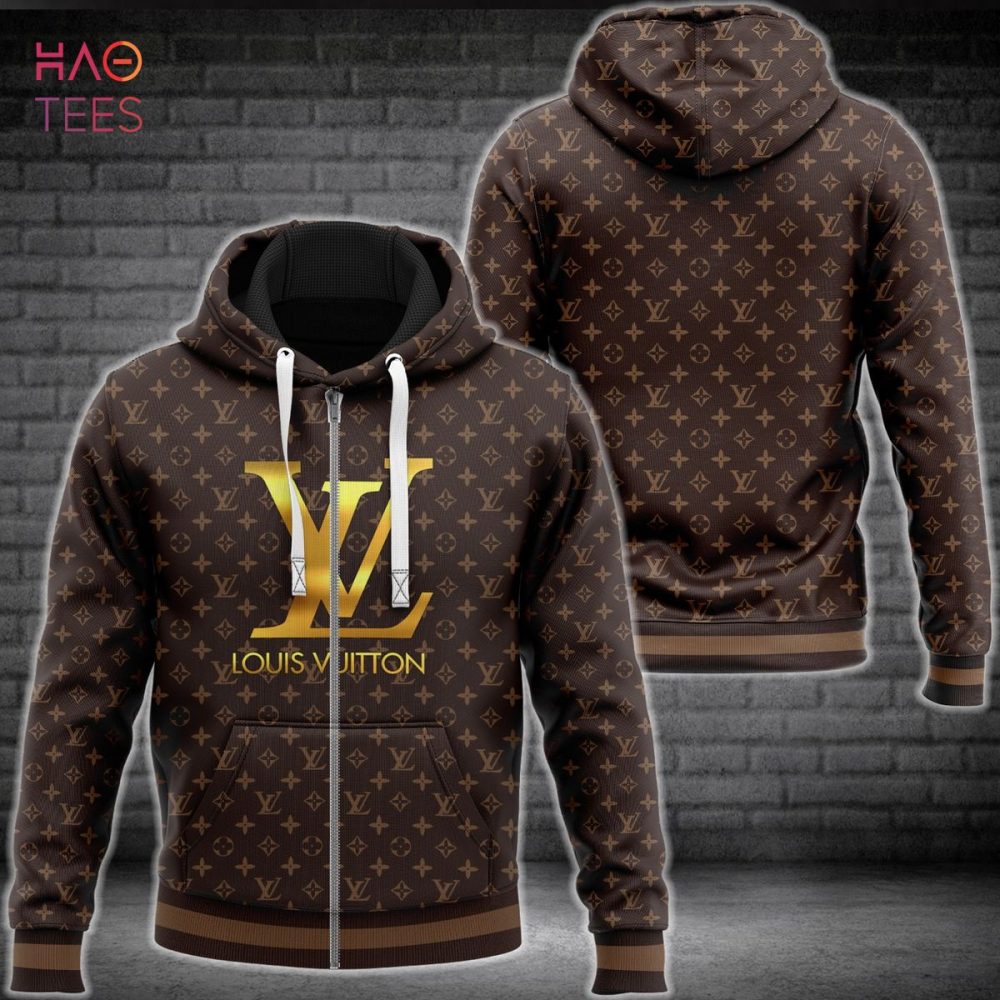 Louis Vuitton Gold Logo Luxury Hoodie Limited Edition
