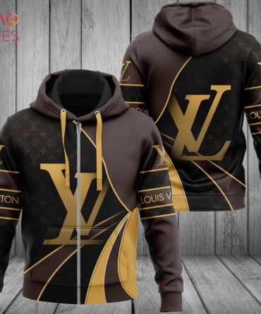 Louis Vuitton Big Gold Logo Luxury 3D Hoodie Limited Edition