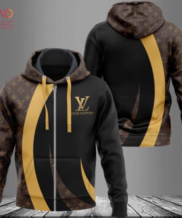 Louis Vuitton Logo Mix Black Luxury 3D Hoodie