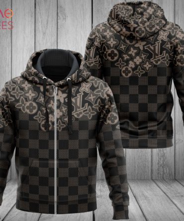 Louis Vuitton Black Square Pattern Luxury 3D Hoodie Limited Edition