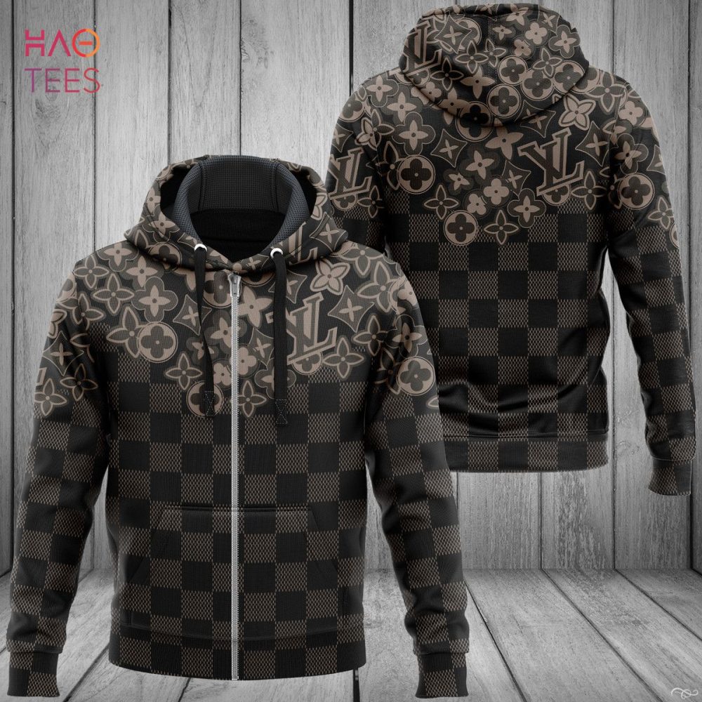 Louis Vuitton Black Square Pattern Luxury 3D Hoodie Limited Edition