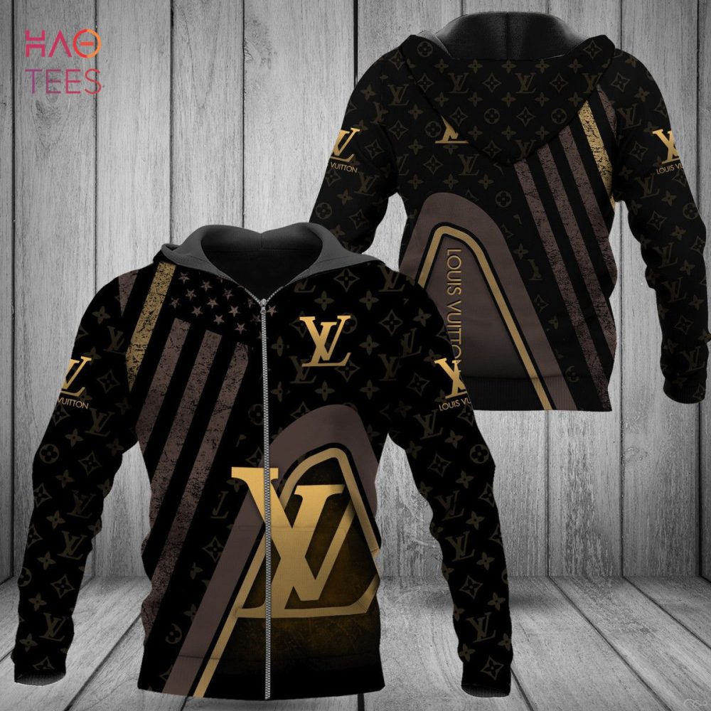 Louis Vuitton Gold Logo Luxury Hoodie Limited Edition