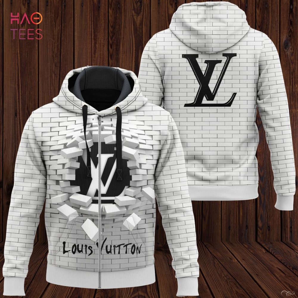 Louis Vuitton Full White Luxury 3D Hoodie Limited Edition