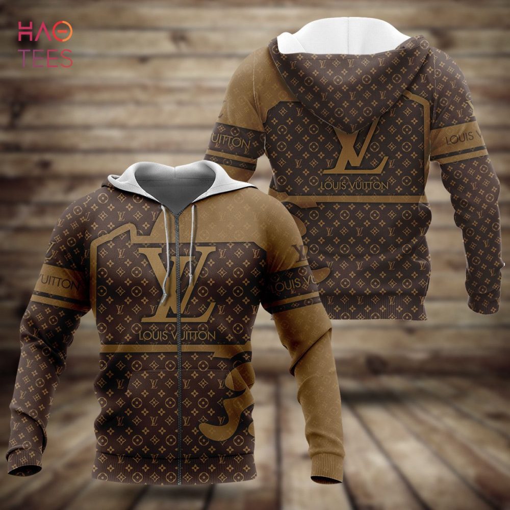 Louis Vuitton Brown Mix Full Printing Luxur 3D Hoodie Limited Edition