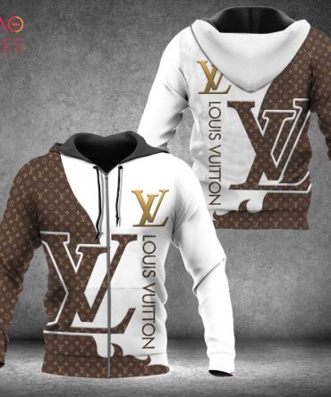 Louis Vuitton White Mix Brown Luxury Hoodie Limited Edition