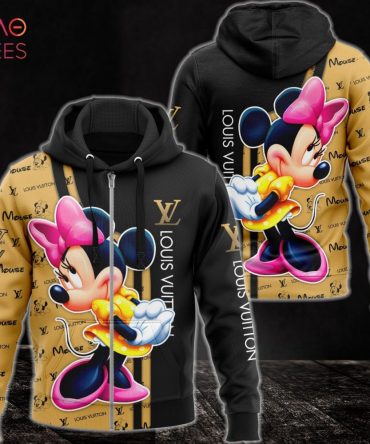 Louis Vuitton Pink Mickey Luxury 3D Hoodie Pod Design