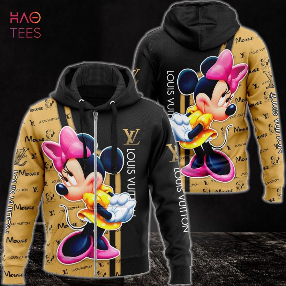 Louis Vuitton Pink Mickey Luxury 3D Hoodie Pod Design