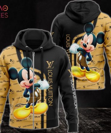 Louis Vuitton Mickey Cartoon Luxury 3D Hoodie Pod Design