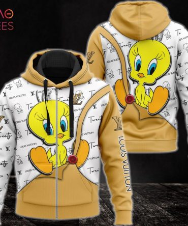 Louis Vuitton Tweety Cartoon Luxury 3D Hoodie Pod Design