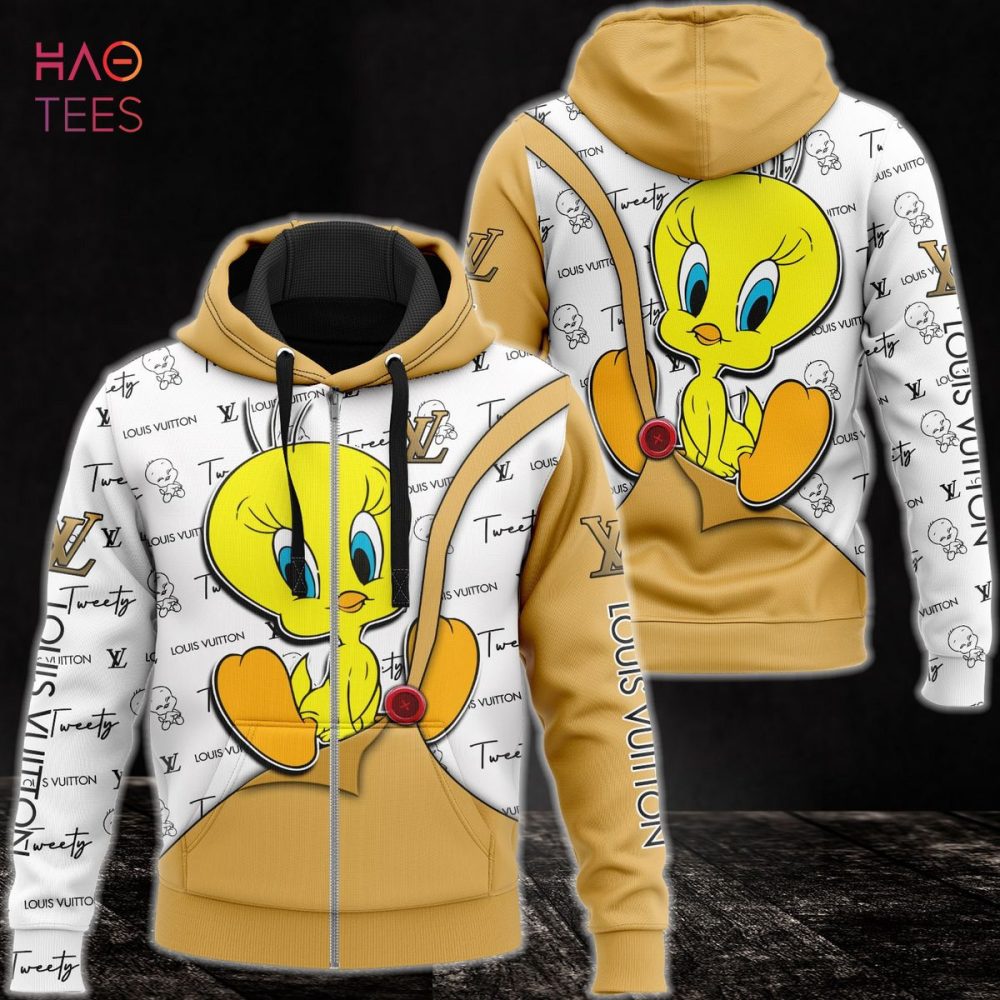 Louis Vuitton Tweety Cartoon Luxury 3D Hoodie Pod Design