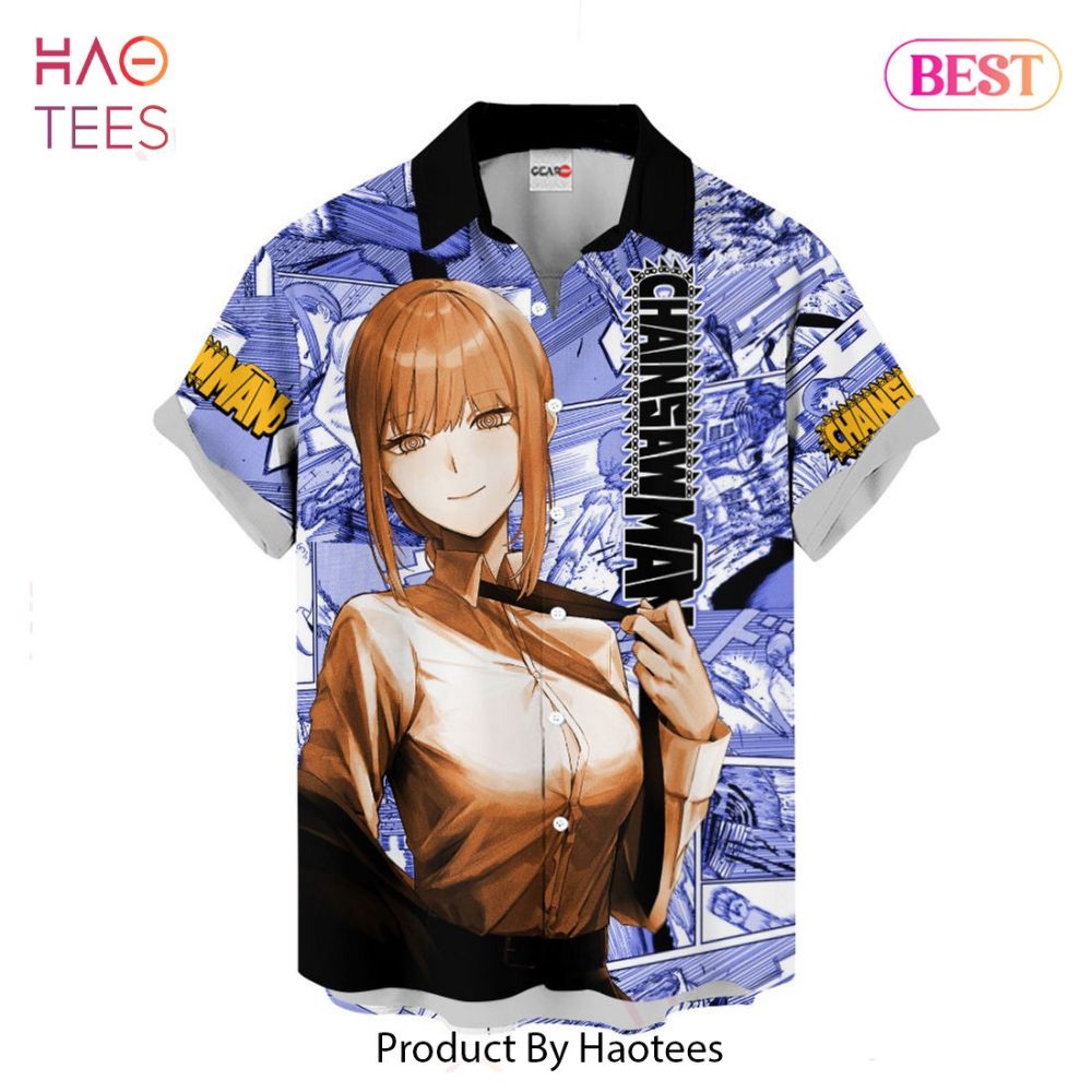Makima Hawaiian Shirts Custom Anime Merch Clothes For Men Women - Image 2
