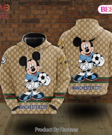 Man City Gucci Mickey 3D Hoodie Luxury Brand Pod Design