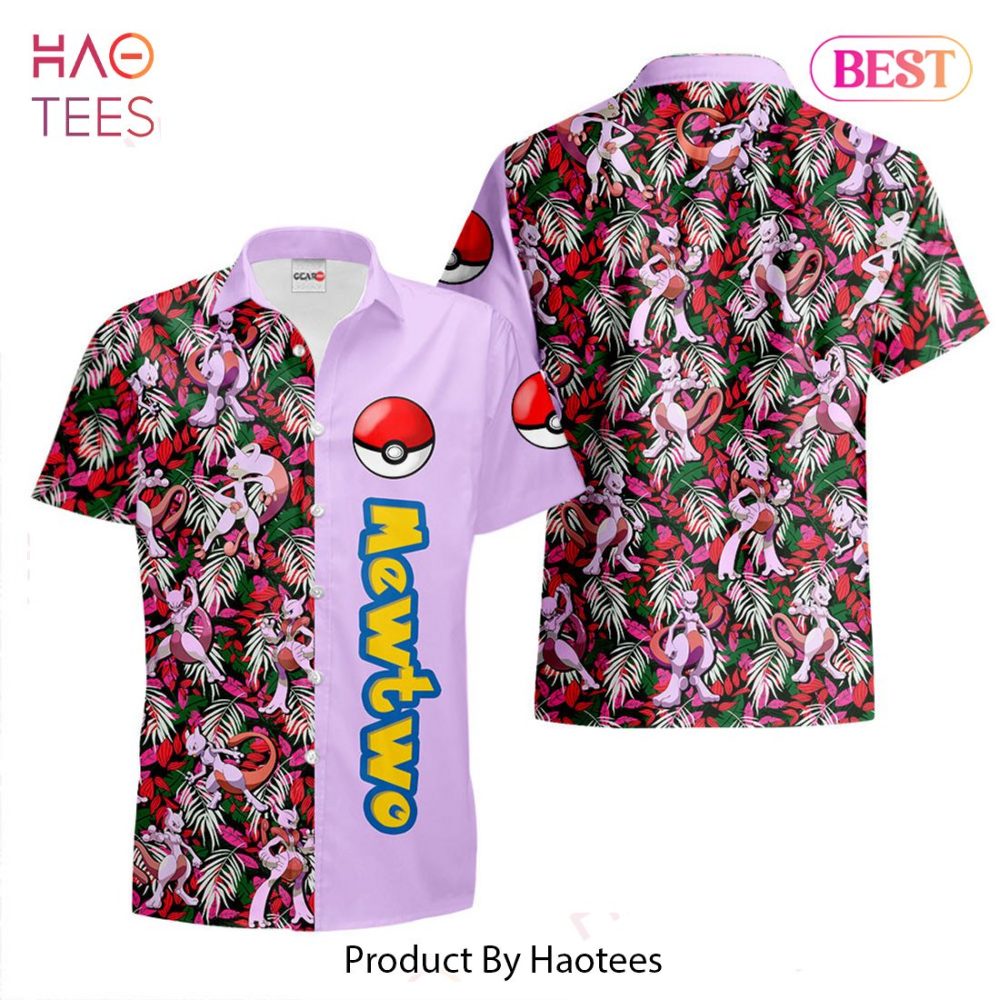 Mewtwo Hawaiian Shirts Custom Anime Merch Clothes For Men Women
