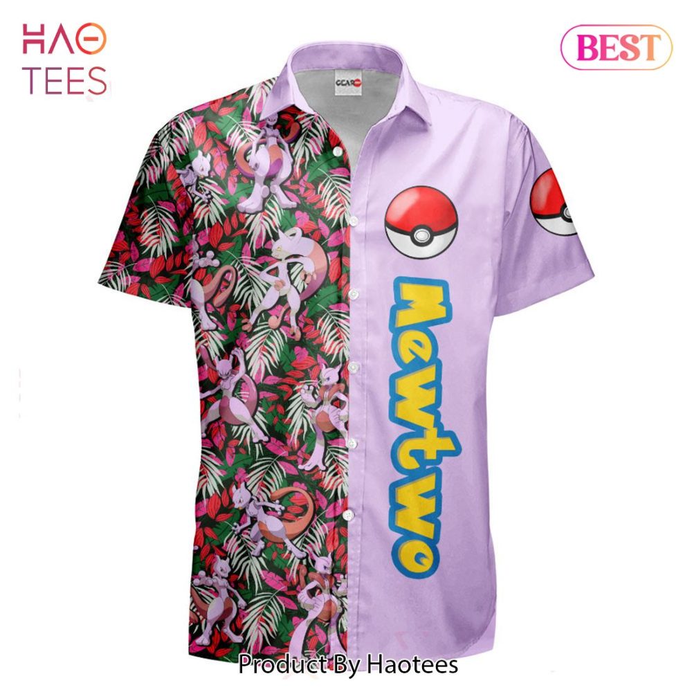 Mewtwo Hawaiian Shirts Custom Anime Merch Clothes For Men Women - Image 2
