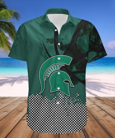 Michigan State Spartans Hawaii Shirt Basketball Net Grunge Pattern – Ncaa