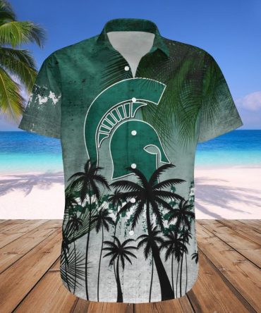 Michigan State Spartans Hawaii Shirt Coconut Tree Tropical Grunge – Ncaa