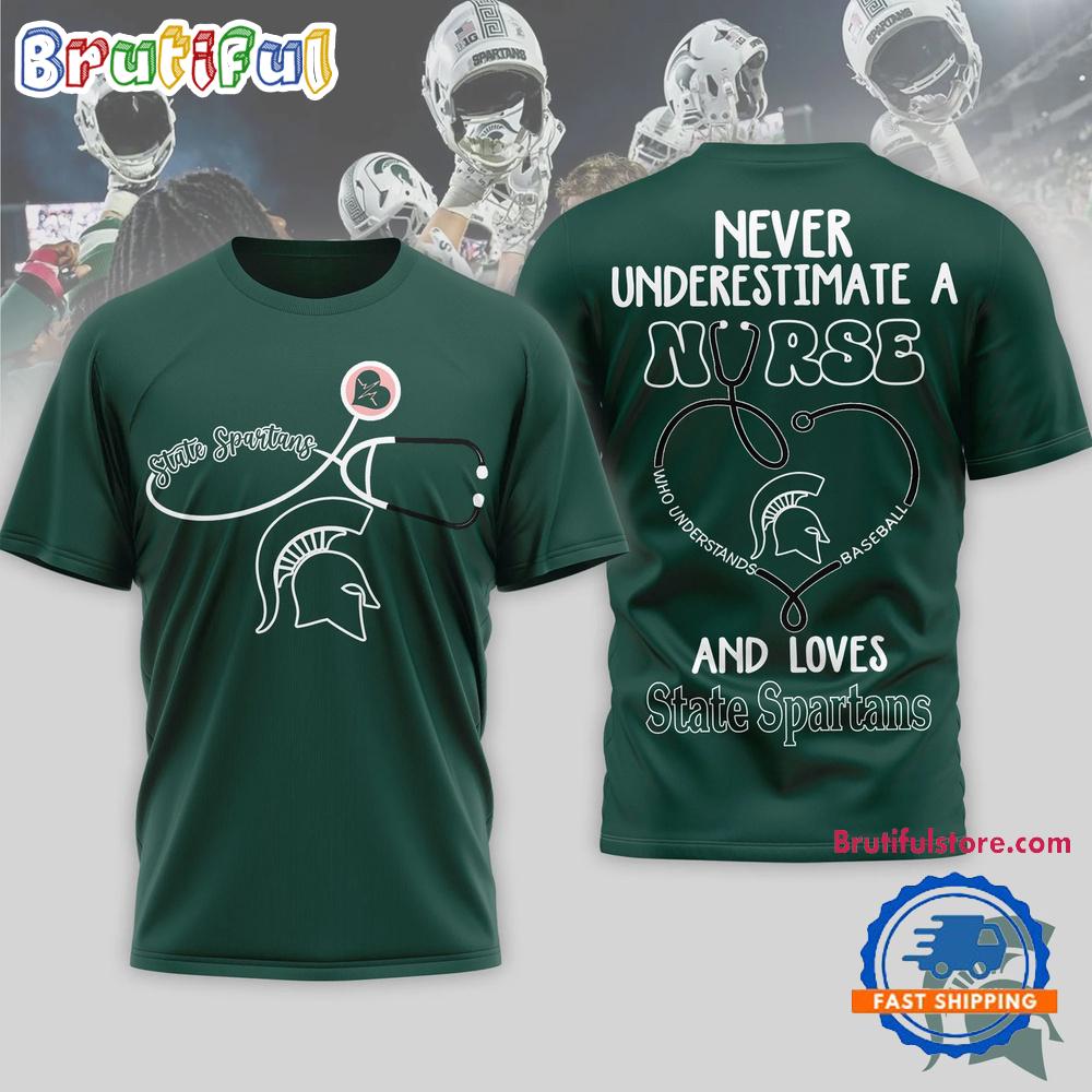 Michigan State Spartans Ncaa Game Day Nurse Limited 3D T Shirt