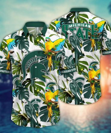 Michigan State Spartans Ncaa Hawaiian Shirt Blooming Flowerstime Aloha Shirt
