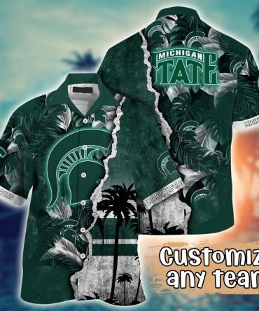 Michigan State Spartans Ncaa Hawaiian Shirt Custom Sun Showers Aloha Shirt