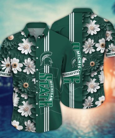 Michigan State Spartans Ncaa Hawaiian Shirt Lush Greenery Ninety-Minute Game Shirts