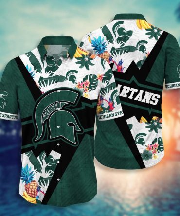 Michigan State Spartans Ncaa Hawaiian Shirt Vacation Dribbling Game Shirts