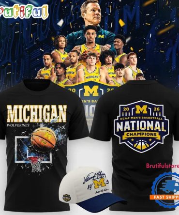 Michigan Wolverines 2026 Ncaa Men'S Basketball National Champions New Design Black T Shirt