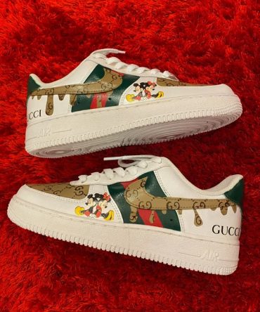 Mickey And Minnie Gucci Custom Printed Nike Air Force 1 Shoes