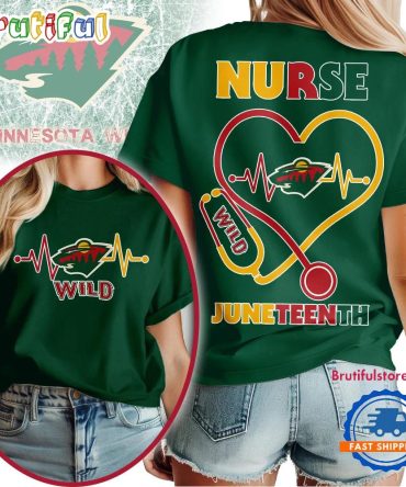 Minnesota Wild Nhl Nurse Appreciation Juneteenth Unisex 3D Shirt