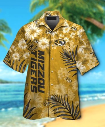 Missouri Tigers Short Sleeve Button Up Tropical Hawaiian Shirt Ver01
