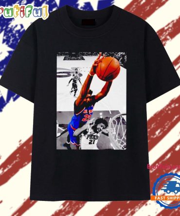 Mitchell Robinson Dunk On Joel Embiid Fan T Shirt