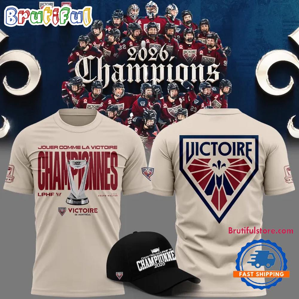 Montreal Victoire 2026 Pwhl Walter Cup Champions Logo T Shirt
