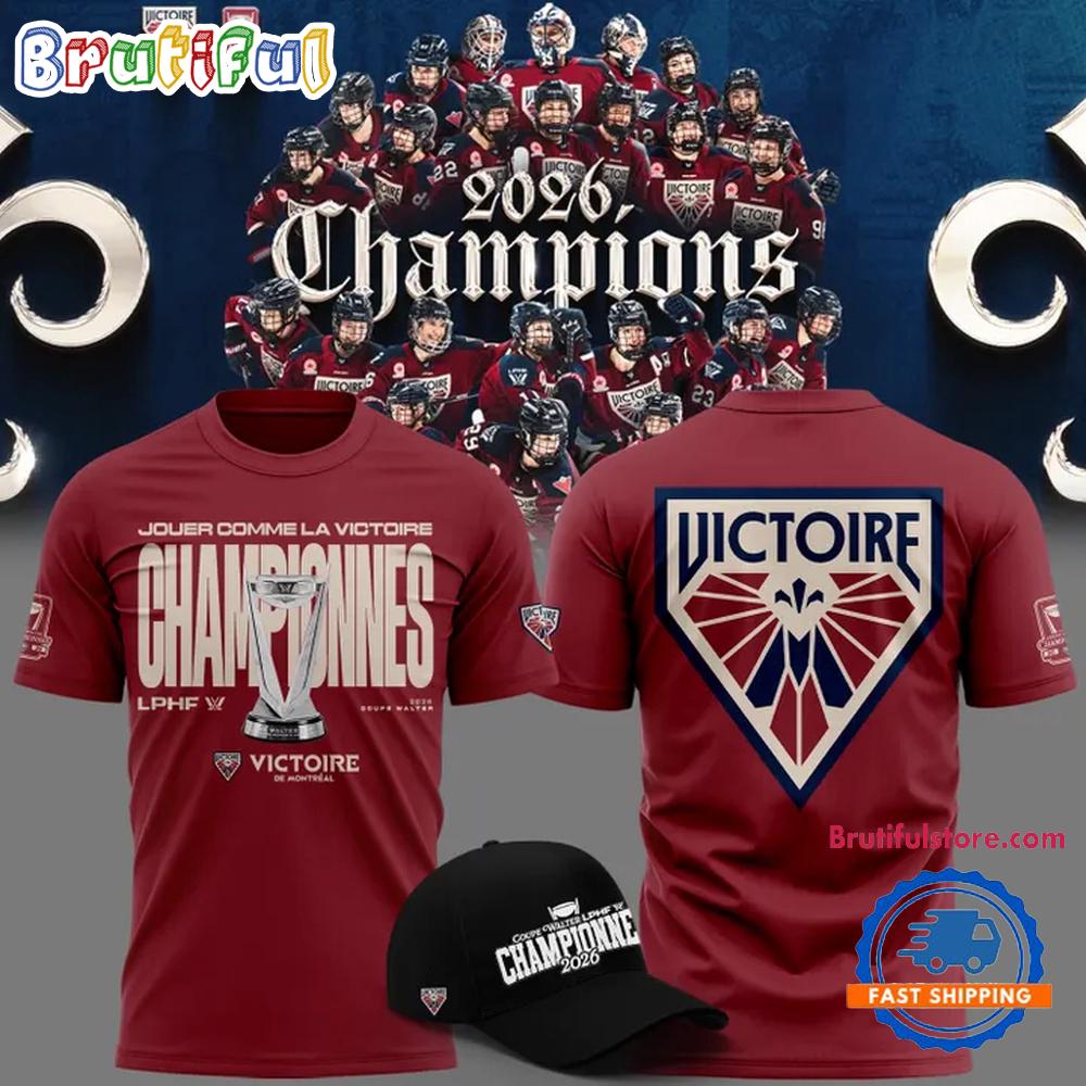 Montreal Victoire 2026 Pwhl Walter Cup Champions New Design T Shirt