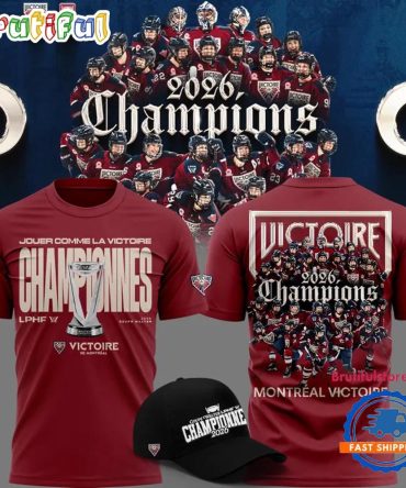 Montreal Victoire 2026 Pwhl Walter Cup Champions Team Graphic Design 3D Shirt