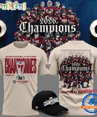 Montreal Victoire 2026 Pwhl Walter Cup Champions Team Graphic T Shirt