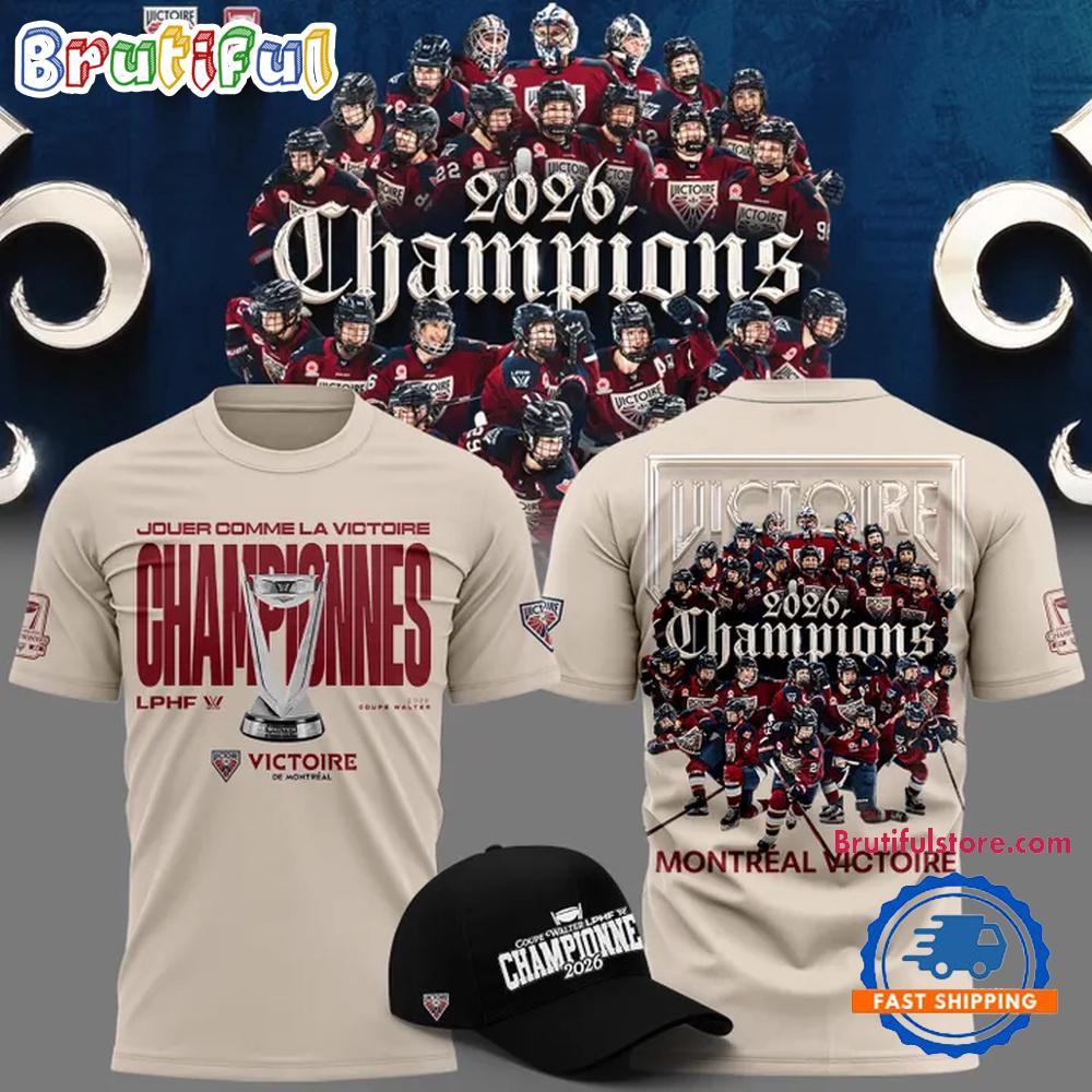 Montreal Victoire 2026 Pwhl Walter Cup Champions Team Graphic T Shirt