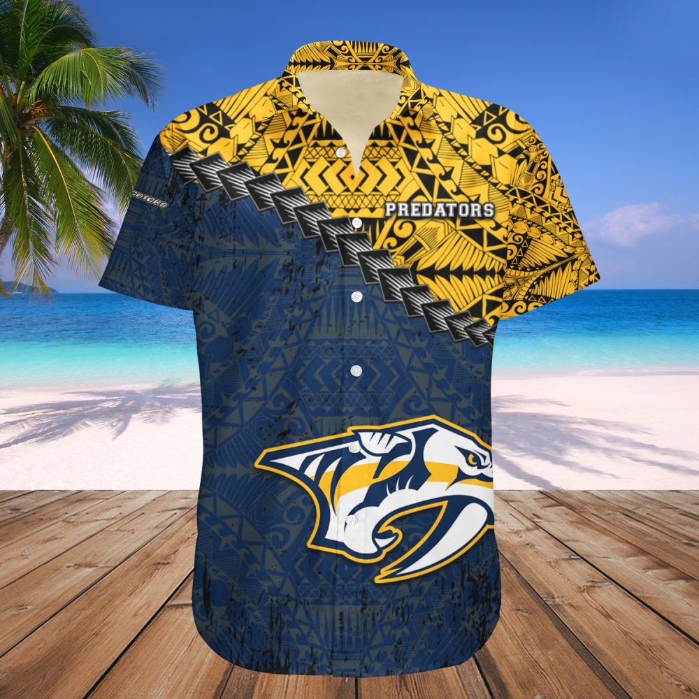 Nashville Predators Hawaii Shirt Grunge Polynesian Tattoo Nhl
