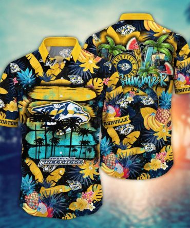 Nashville Predators Nhl Hawaiian Shirt Sunningtime Aloha Shirt