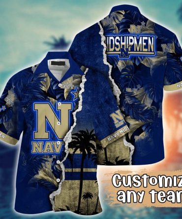 Navy Midshipmen Ncaa Hawaiian Shirt Custom Summer Nights Aloha Shirt
