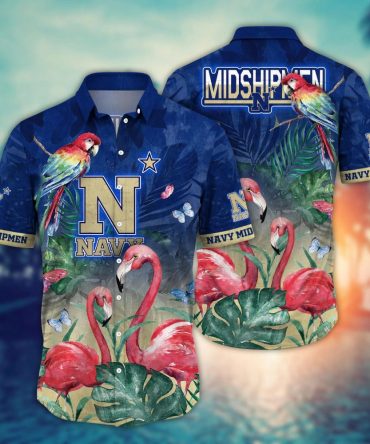 Navy Midshipmen Ncaa Hawaiian Shirt Mid-Year Aloha Shirt