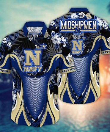 Navy Midshipmen Ncaa Hawaiian Shirt Sprinklers Aloha Shirt