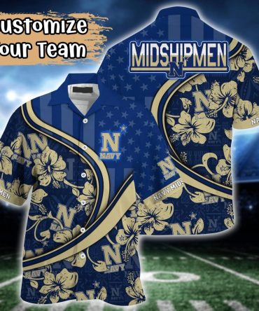 Navy Midshipmen Ncaa Us Flag Hawaiian Shirt Custom Summer Aloha Shirt