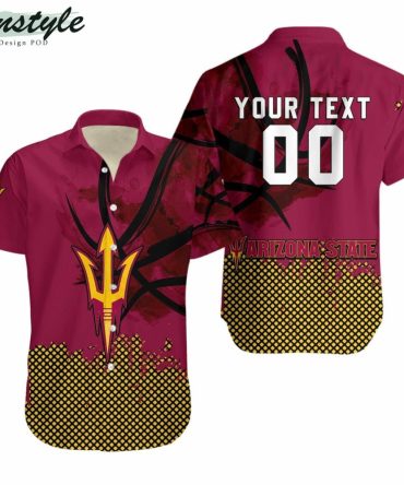 Ncaa Arizona State Sun Devils Custom Text Number Logo Hawaiian Shirt