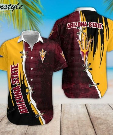 Ncaa Arizona State Sun Devils Maroon Gold Hawaiian Shirt