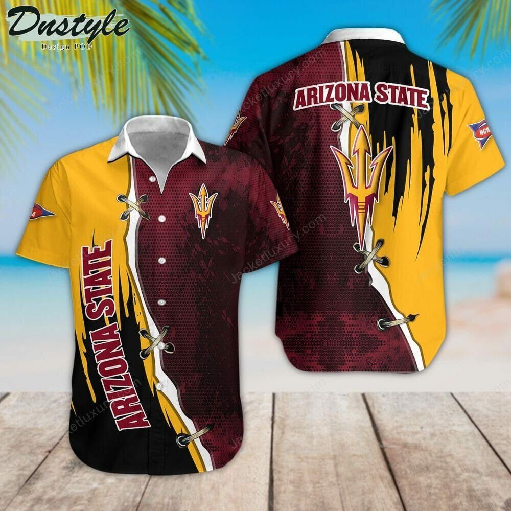 Ncaa Arizona State Sun Devils Maroon Gold Hawaiian Shirt