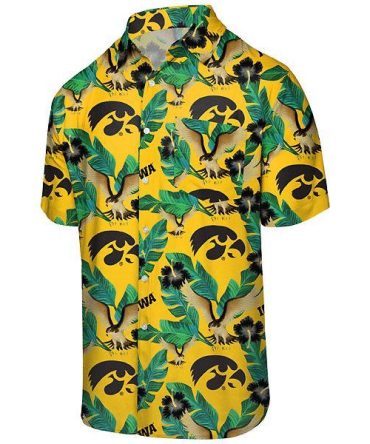 Ncaa Iowa Hawkeyes Gold Green Trendy Hawaiian Shirt Aloha Shirt