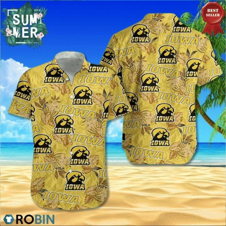 Ncaa Iowa Hawkeyes Gold Trendy Hawaiian Shirt Aloha Shirt