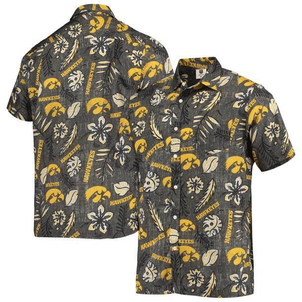 Ncaa Iowa Hawkeyes Grey Gold Trendy Hawaiian Shirt Aloha Shirt