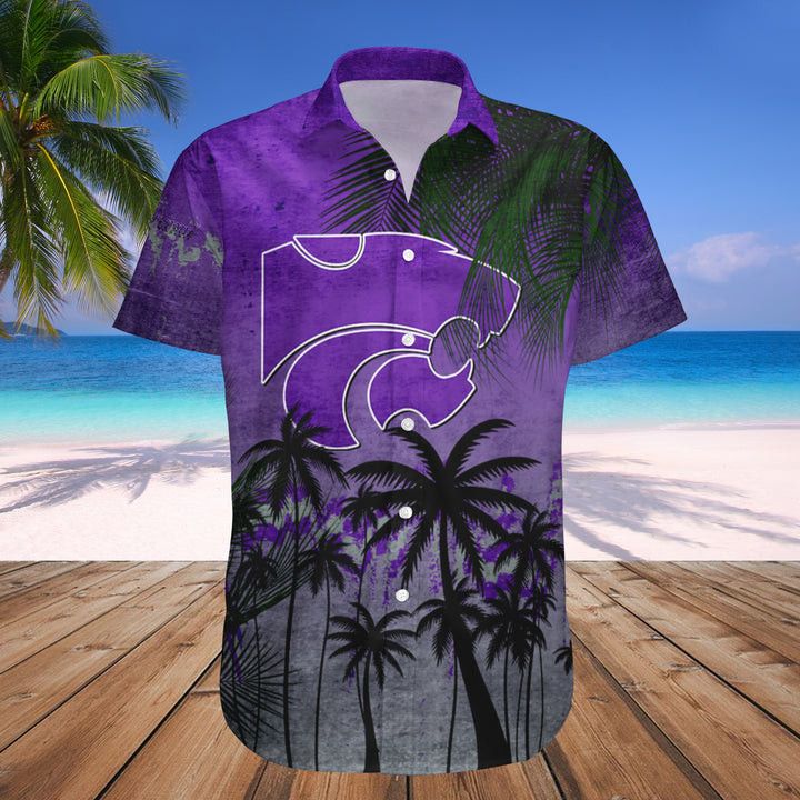 Ncaa Kansas State Wildcats Coconut Tree Purple Trendy Hawaiian Shirt Aloha Shirt