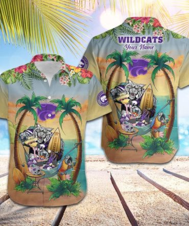 Ncaa Kansas State Wildcats Custom Name Flamingo Parrot Trendy Hawaiian Shirt Aloha Shirt